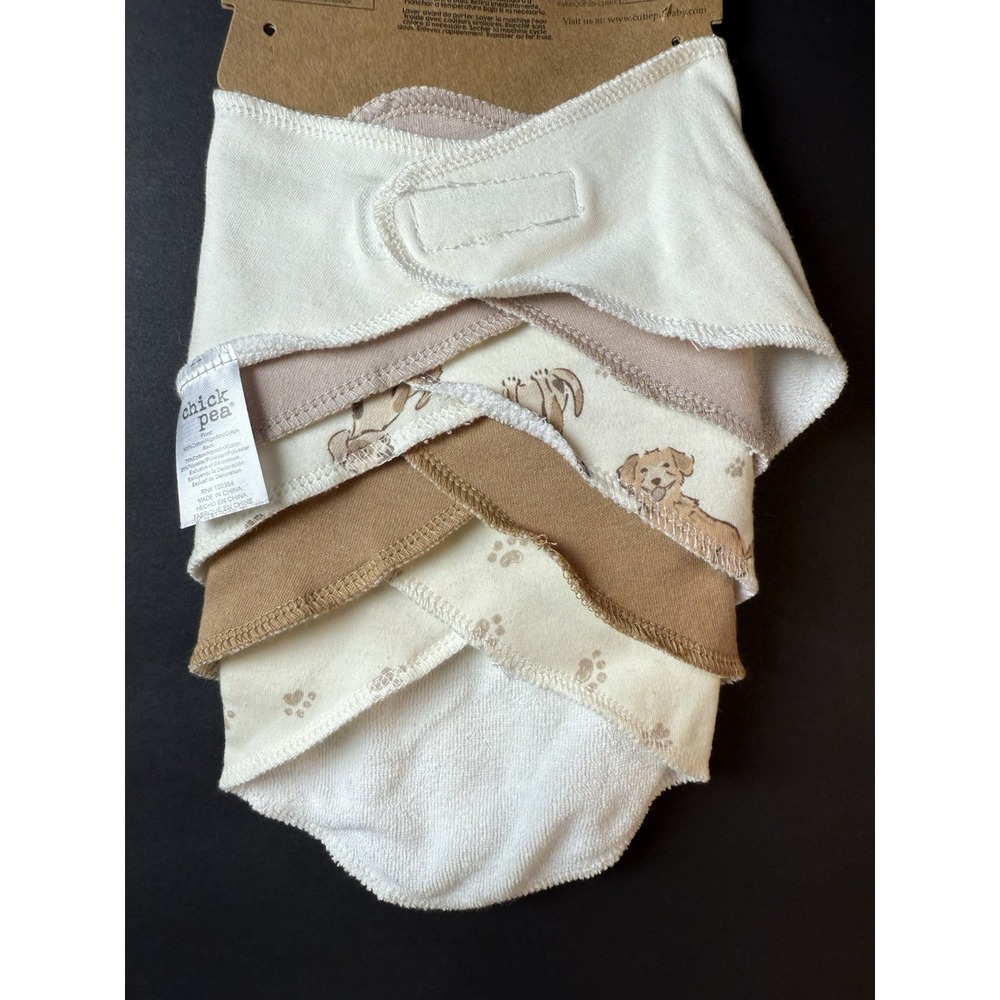 NEW 5 Baby Drool Bibs Hook & Loop Closure "Here For The Snacks" Dog | Chick Pea - Picture 2 of 4
